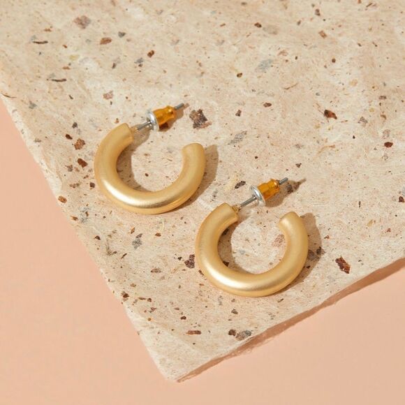 SANCTUARY PROJECT Thick Gold Hoop Earrings CHIC! - Picture 5 of 5